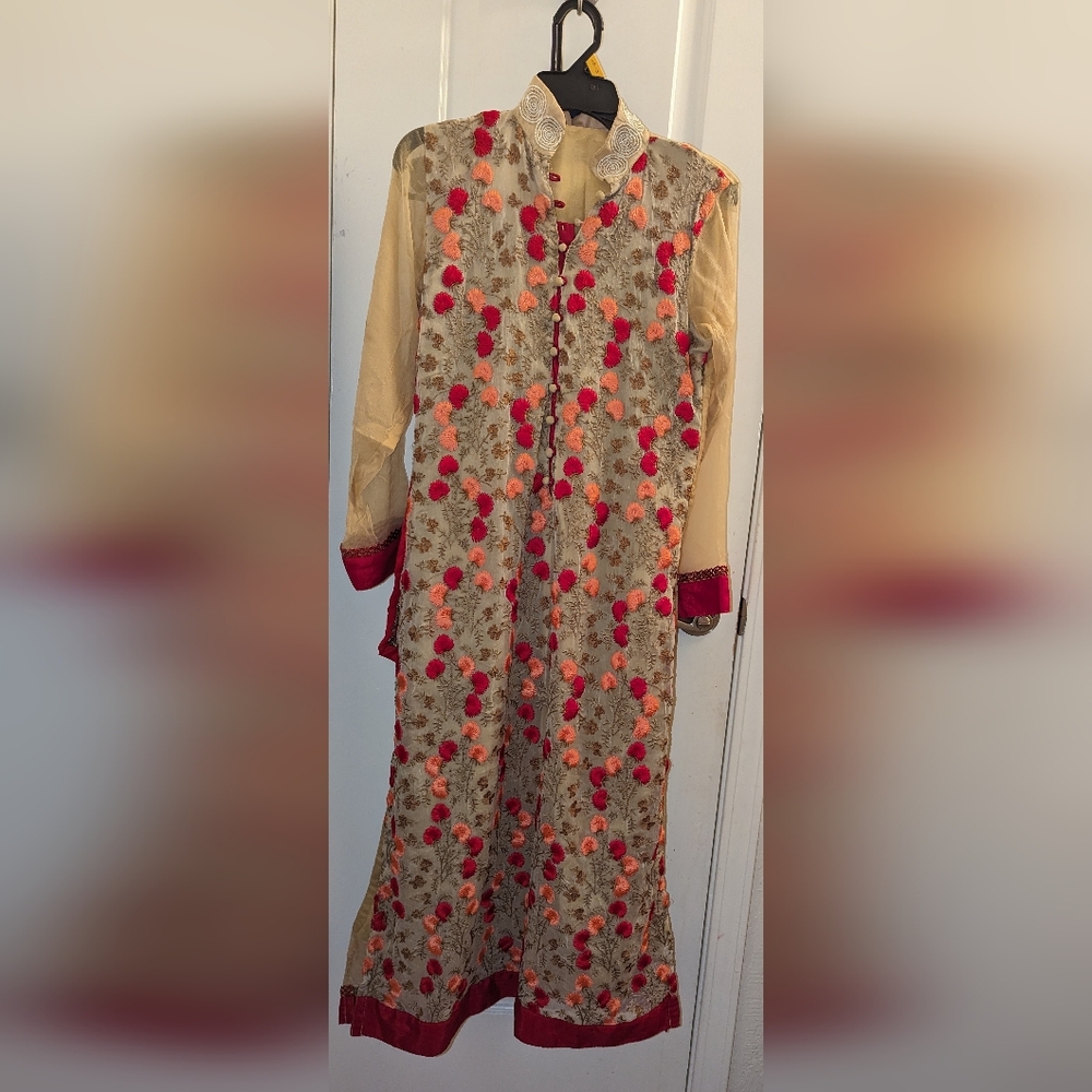 Floral Dress with Red Accents